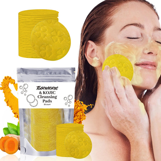 Turmeric Exfoliating Cleansing Pads Compressed Facial Sponges Skin Care Tools For Face Clogged Pores Excess Oil Cleansing - Viral Pulse