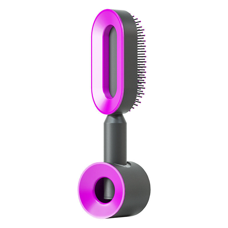 Self Cleaning Hair Brush For Women One-key Cleaning Hair Loss Airbag Massage Scalp Comb Anti-Static Hairbrush - Viral Pulse