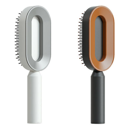 Self Cleaning Hair Brush For Women One-key Cleaning Hair Loss Airbag Massage Scalp Comb Anti-Static Hairbrush - Viral Pulse