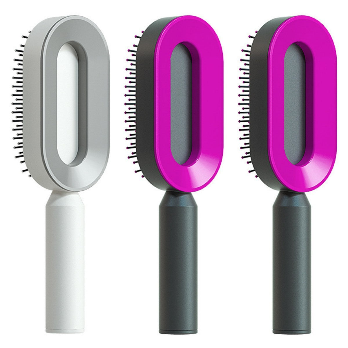 Self Cleaning Hair Brush For Women One-key Cleaning Hair Loss Airbag Massage Scalp Comb Anti-Static Hairbrush - Viral Pulse