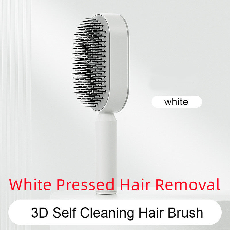 Self Cleaning Hair Brush For Women One-key Cleaning Hair Loss Airbag Massage Scalp Comb Anti-Static Hairbrush - Viral Pulse