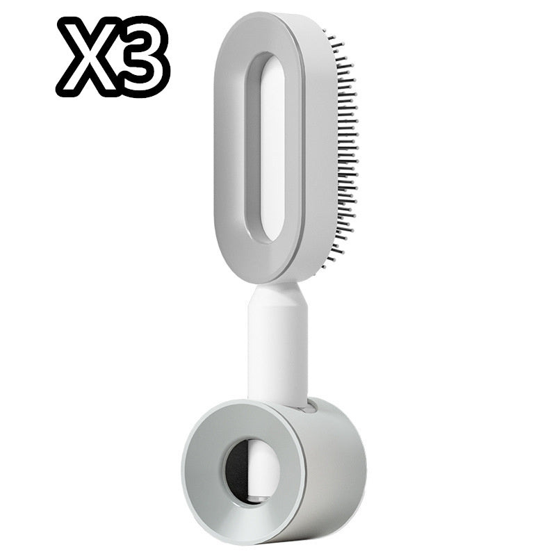 Self Cleaning Hair Brush For Women One-key Cleaning Hair Loss Airbag Massage Scalp Comb Anti-Static Hairbrush - Viral Pulse