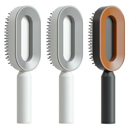 Self Cleaning Hair Brush For Women One-key Cleaning Hair Loss Airbag Massage Scalp Comb Anti-Static Hairbrush - Viral Pulse