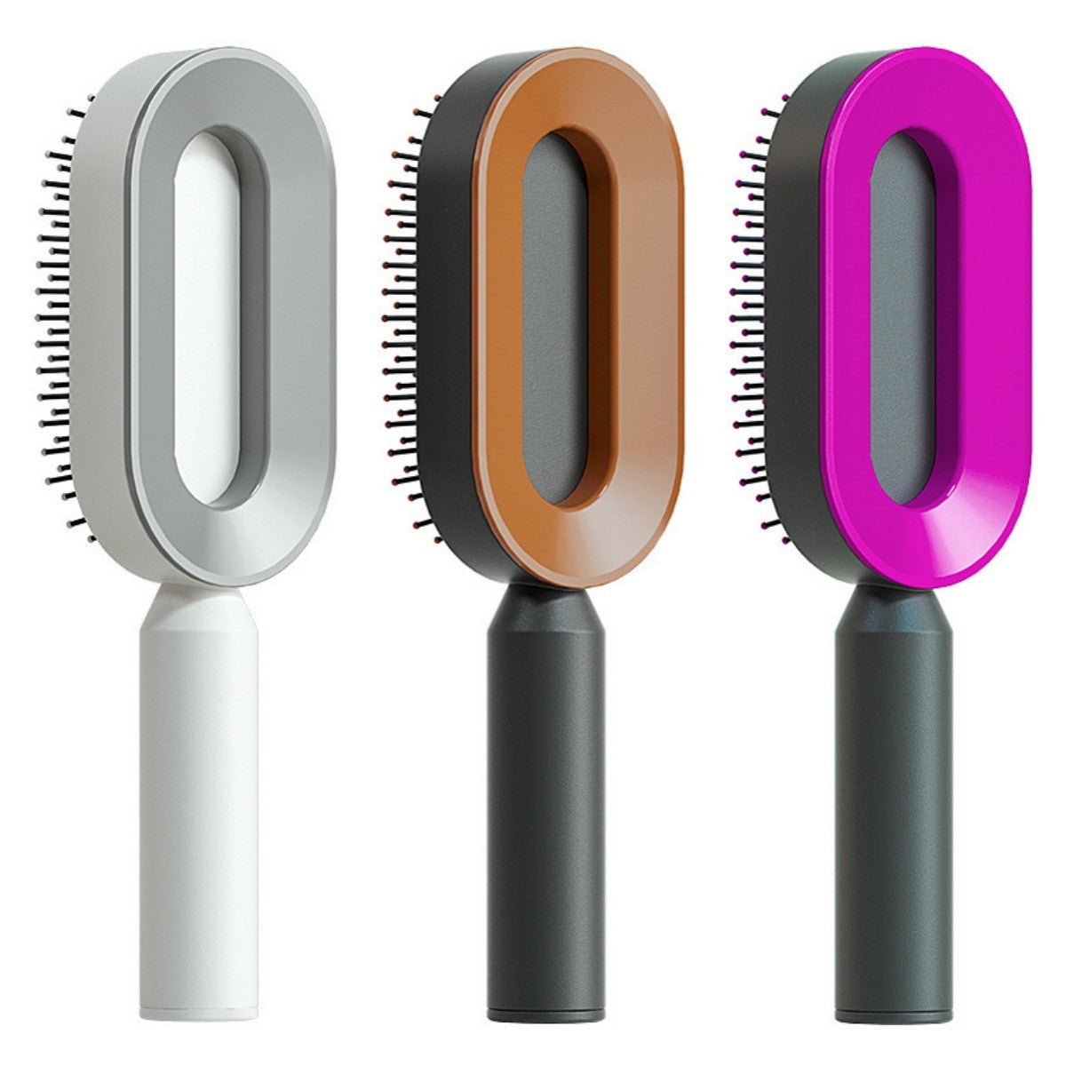 Self Cleaning Hair Brush For Women One-key Cleaning Hair Loss Airbag Massage Scalp Comb Anti-Static Hairbrush - Viral Pulse