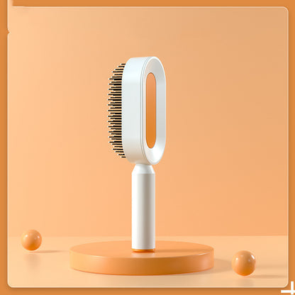 Self Cleaning Hair Brush For Women One-key Cleaning Hair Loss Airbag Massage Scalp Comb Anti-Static Hairbrush - Viral Pulse