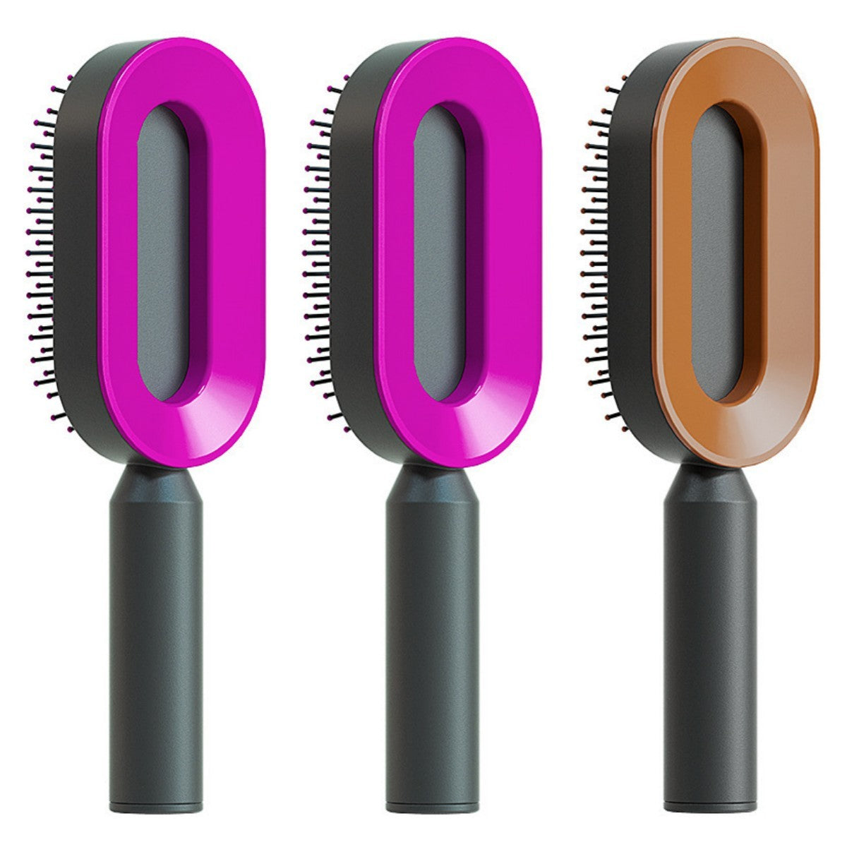 Self Cleaning Hair Brush For Women One-key Cleaning Hair Loss Airbag Massage Scalp Comb Anti-Static Hairbrush - Viral Pulse