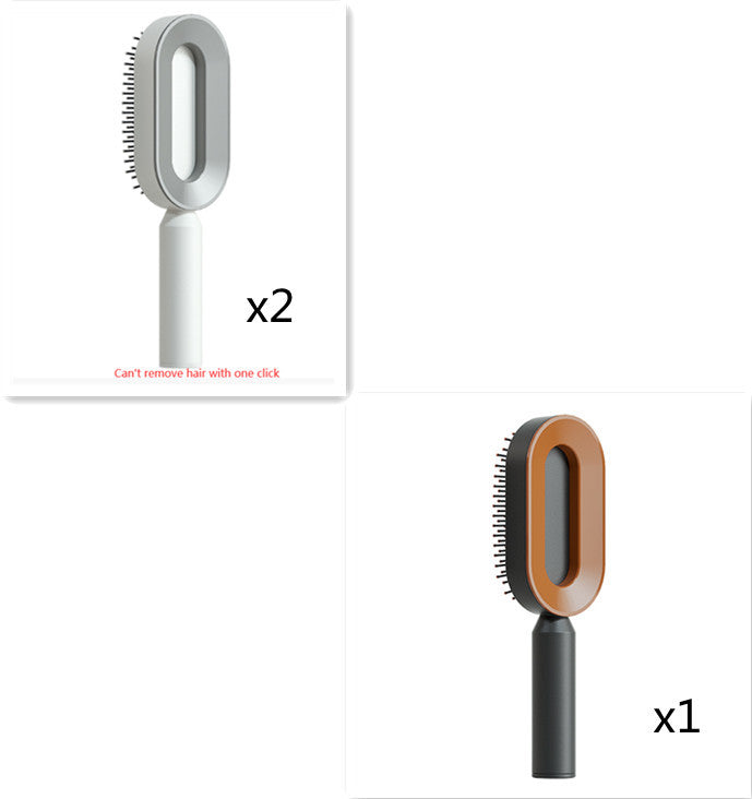 Self Cleaning Hair Brush For Women One-key Cleaning Hair Loss Airbag Massage Scalp Comb Anti-Static Hairbrush - Viral Pulse