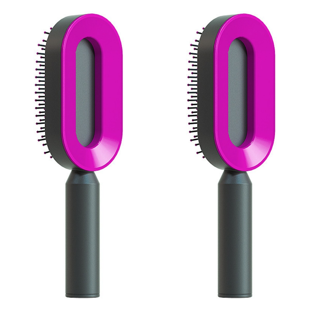 Self Cleaning Hair Brush For Women One-key Cleaning Hair Loss Airbag Massage Scalp Comb Anti-Static Hairbrush - Viral Pulse