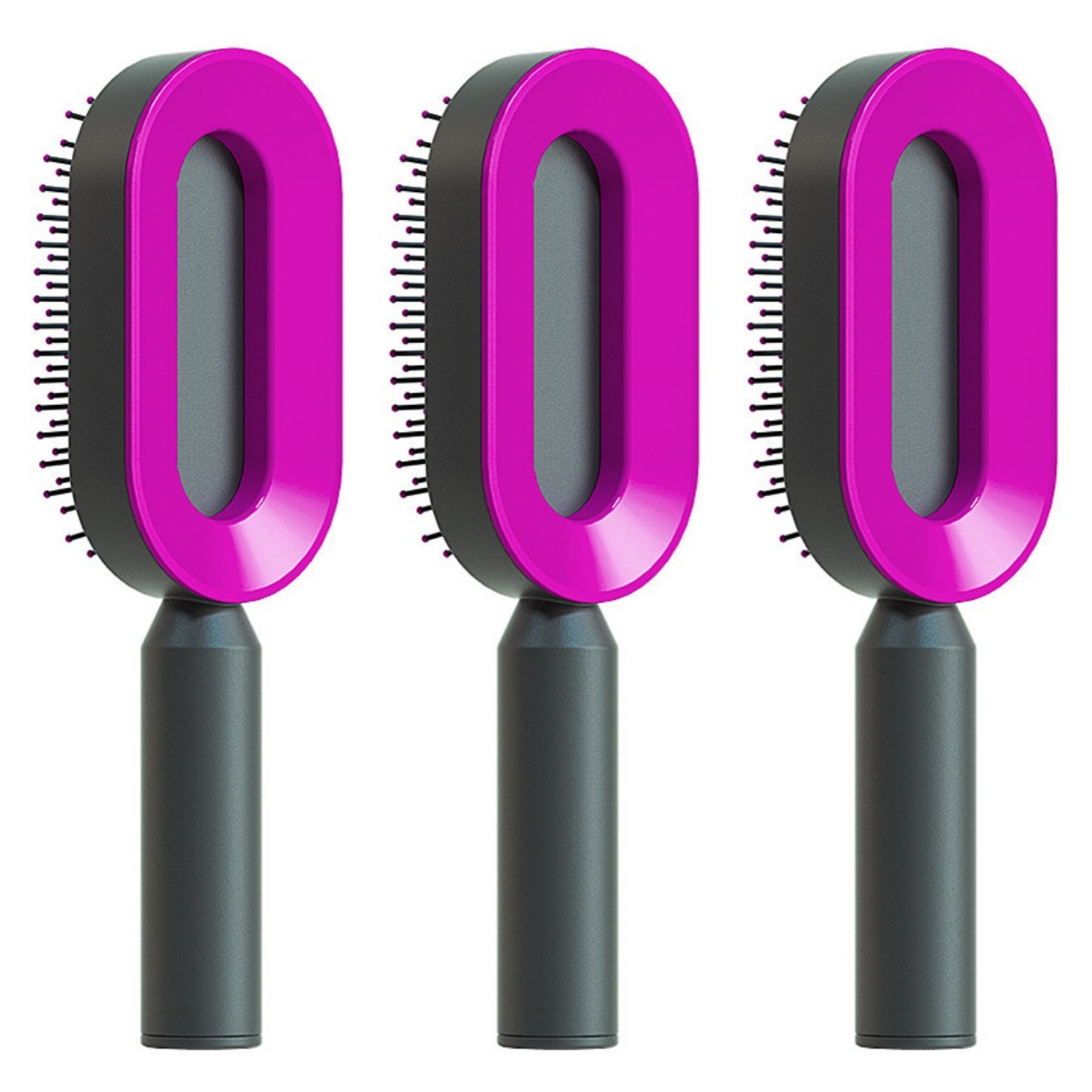 Self Cleaning Hair Brush For Women One-key Cleaning Hair Loss Airbag Massage Scalp Comb Anti-Static Hairbrush - Viral Pulse