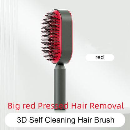 Self Cleaning Hair Brush For Women One-key Cleaning Hair Loss Airbag Massage Scalp Comb Anti-Static Hairbrush - Viral Pulse