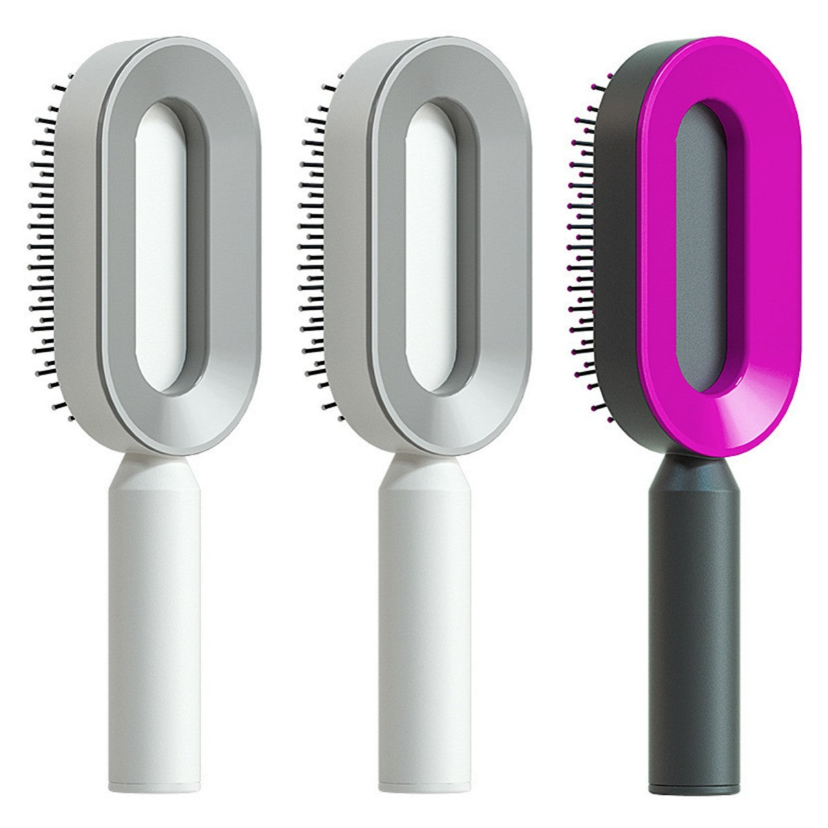 Self Cleaning Hair Brush For Women One-key Cleaning Hair Loss Airbag Massage Scalp Comb Anti-Static Hairbrush - Viral Pulse