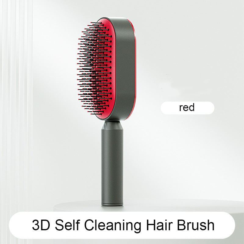 Self Cleaning Hair Brush For Women One-key Cleaning Hair Loss Airbag Massage Scalp Comb Anti-Static Hairbrush - Viral Pulse