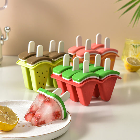 Cartoon 4 Grid Diy Ice Cream Fruit Ice Mold