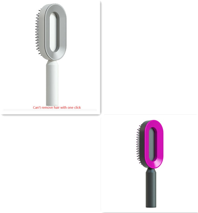 Self Cleaning Hair Brush For Women One-key Cleaning Hair Loss Airbag Massage Scalp Comb Anti-Static Hairbrush - Viral Pulse