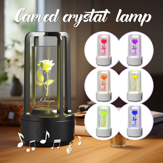 Creative 2 In 1 Audio Acrylic Crystal Lamp And Bluetooth Speaker Valentine's Day Gift Touch Night Lamp - Viral Pulse